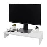 Iris Ohyama, Support de monitor, Rehausseur d'écran d'ordinateur, Taille : 27 cm, Design, PC, Imprimante - Monitor Stand Basic MS-590B - Chêne Blanc