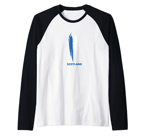 Flag Scotland Raglan Baseball Tee, Black