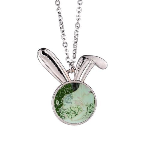 Collier lapin aquarelle style chinois idée cadeau originale d'anniversaire