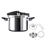 XQWANG Explosion-Proof Pressure Cooker 304 Stainless Steel, One hand locking, Autocuiseur for Gas Induction Electric Ceramic, Pressure Canner Commercial Home Use,B,7.9Qt/7.5L