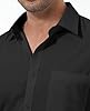 siliteelon Mens Shirts Mens Black Shirts with Pocket Long Sleeve Regular Fit for Men Adult Men's Formal Work Funeral Concerts Shirt 3XL #2