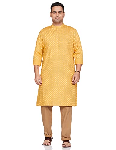 Image of Amazon Brand - Symbol Men Cotton Printed Long Kurta (Regular Fit)