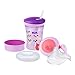 NUK Kit 3-en-1 Tasse d’Apprentissage pour Bébé avec Trainer Cup (6+ M), une Tasse 360° Magic Cup (8+ M) et une Tasse pour Enfant Action Cup (12+ M) | 230 ml | sans BPA | Carlin (Violet)