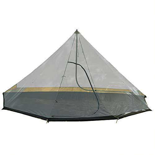 Preself Half Inner Mesh for Tipi Hot Tent T3 XL with Oxford Bathtub Bottom