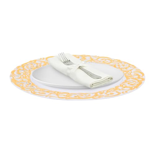50 Platos Decorativos Redondos de Plástico 13 in miniatura 5