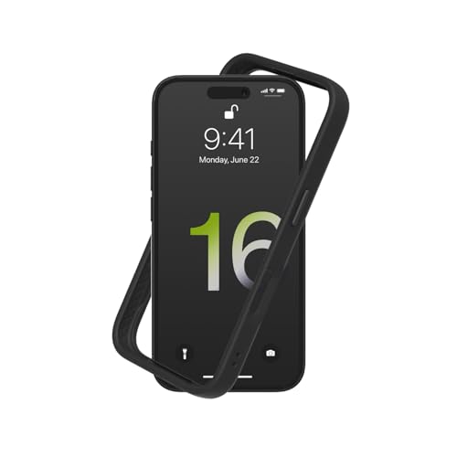 RhinoShield Bumper Case Compatible with [iPhone 16] | CrashGuard - Shock Absorbent Slim Design Protective Cover 3.5M / 11ft Drop Protection - Black