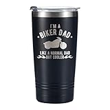Onebttl Biker Dad Motorcycle Gifts for Men, Tumbler Travel Coffee Mug, Grandpa, Rider, Stainless Steel 20oz/590ml - But Cooler