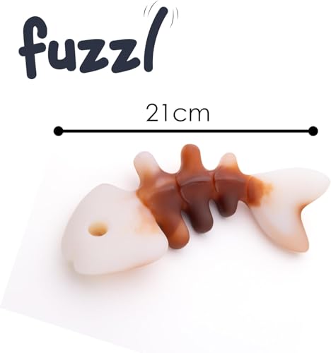 Fuzzl Robustes Hundespielzeug aus Nylon - Fischform mit Lachsgeschmack