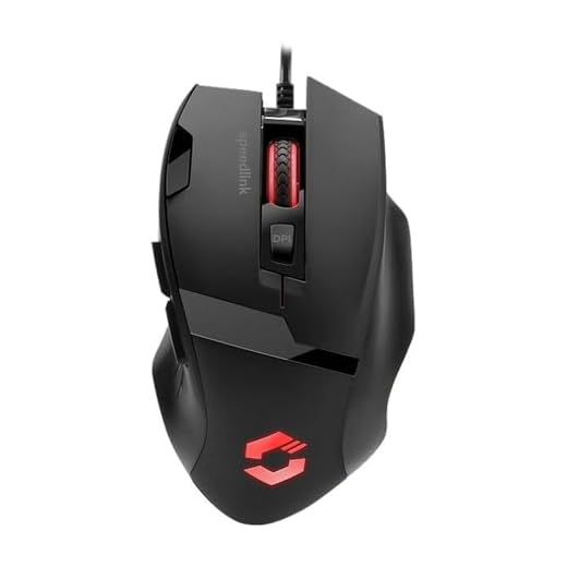 Speedlink VADES Gaming Mouse - Beleuchtete 7 Tasten Gaming Maus mit USB Anschluss für Büro, Home Office, Gamer, schwarz