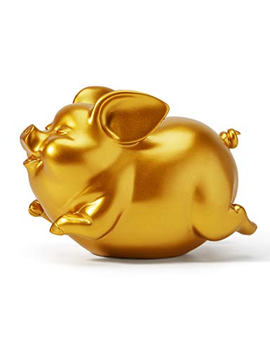 HAUCOZE Piggy Bank Coin Bank Pig Statue Modern Sculpture Home