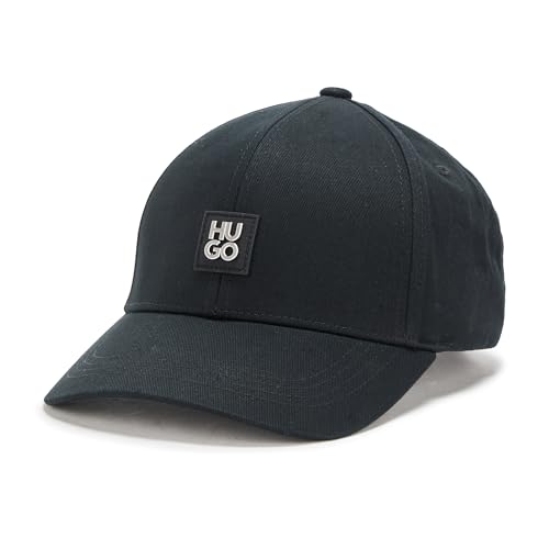 HUGO Stacked Shiny Logo Baseball Hat Black Magnolia PCE.
