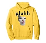 Pluh Cat Funny Design Meme Memes Pullover Hoodie