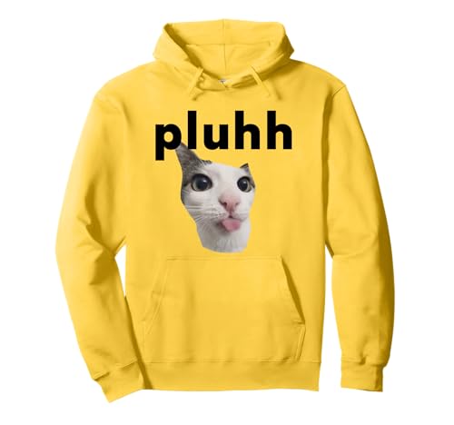 Pluh Cat Funny Design Meme Memes Pullover Hoodie