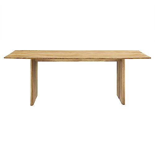 Image of Modway Amistad 86 inch Solid Wood Modern Farmhouse Rectangular Dining Table in Oak