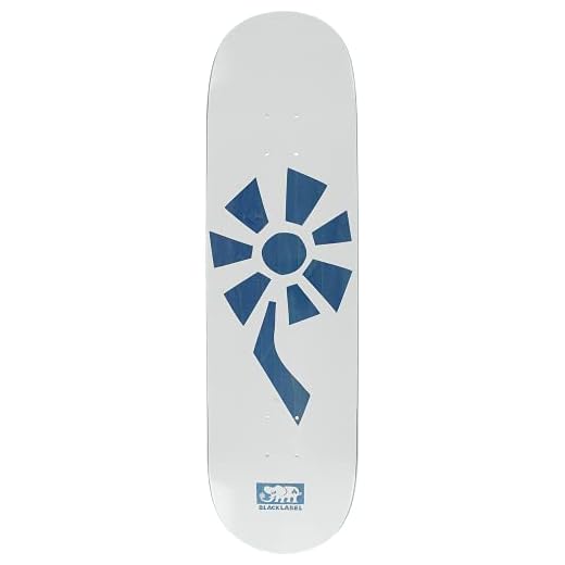 Black Label Flower Power Skateboard Deck - 8.5 White/Blue Veneer - Assembled AS Complete Skateboard