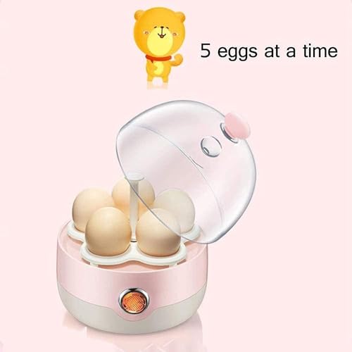 Egg Boiler Egg Boiler, Egg Cooker, Smart Mini Electric Egg Poacher With Auto Shut-Off, Measuring Cup Included, BPA Free, 5 Capacity, Pink