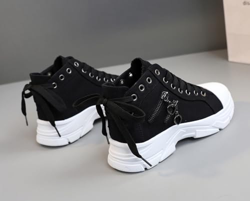 VV87 Women's Casual Canvas Air Cushion Sneakers High top Thick Sole Jogging Walking Shoes4