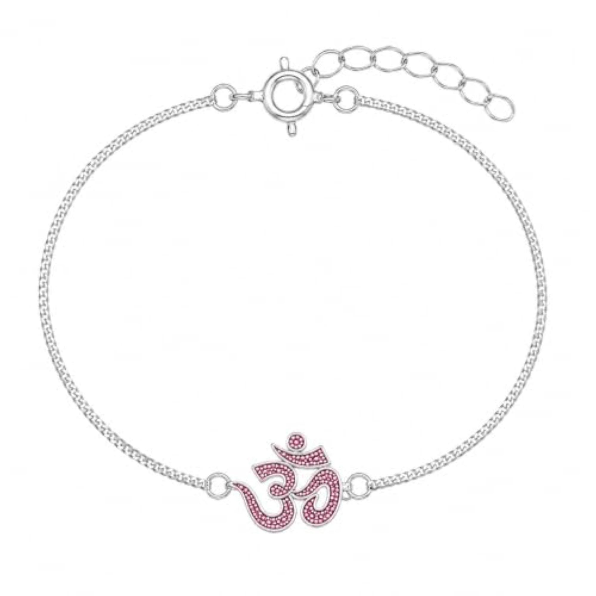 OM Silver Rakhi Bracelet for Brother, Traditional Gift