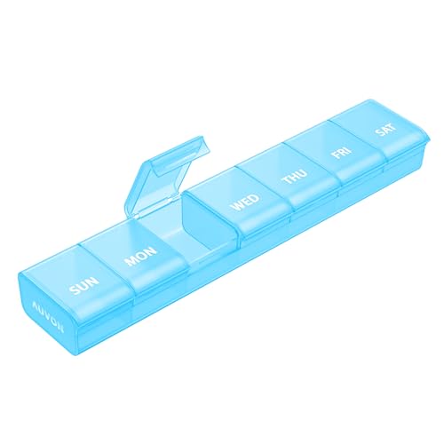 Image of AUVON Weekly Pill Organizer with Effortless Opening Design, Arthritis Friendly Pill Box, BPA-Free Pill Organizer 7 Day, Cute & Portable Pill Case for Vitamins, Supplements and Medications