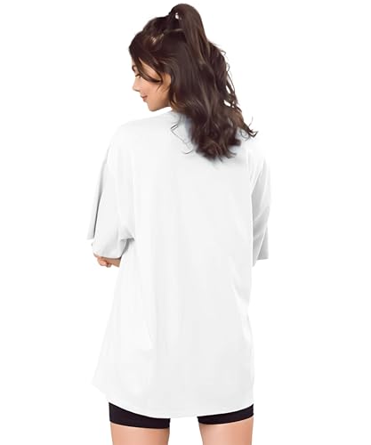 Image of SHODOX Women's Cotton Blend Oversized Drop Shoulder Solid T-Shirt(Pack of 1)