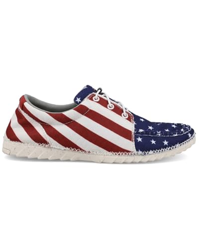 Twisted X Men's Zero-X, Moc Toe with Zero-X, Red, White, & Blue, 8.5 M2