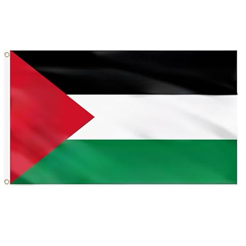 eBoutik - Large Double Stitched Palestine Flag, 5ft x 3f With, Brass Eyelets - National Flag Supporter Indoor or Outdoor Decor - Colourful & Durable