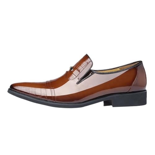 Men Dress Oxford Formal Shoes Anti-Slip Non Slip Resistant Prom Vintage Slip-on Genuine Leather Pointed Toe2