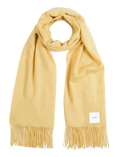 ジョンストンズ カシミヤ100％ 大判ストール（ネイビー&times;イエロー）