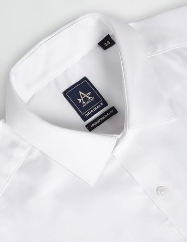 Image of Arrow Men Slim fit Cotton Solid Long Sleeves Cutaway Collar Shirt
