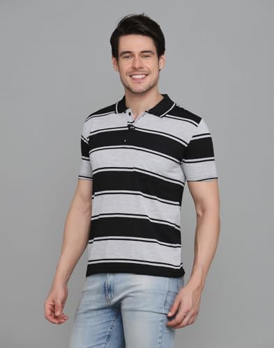 Image of INKKR Striped Men's Polo Neck T-Shirt Combo