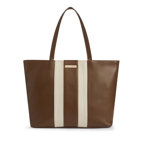Image of Caprese Evelyn 15.6-Inch Laptop Compatible Large Tote Bag for Women | Stylish, Durable, and Spacious with Multiple Compartments, Back Zipper Pocket for Work, Travel, and Everyday Use