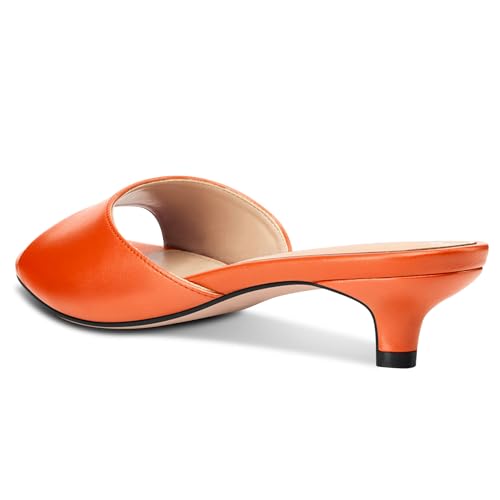 Image of TNYNFBEB Womens Low Kitten Heel Open Toe Sandals Mules Shoes Slingback Prom Party Dress Summer 1.4 Inches Heels