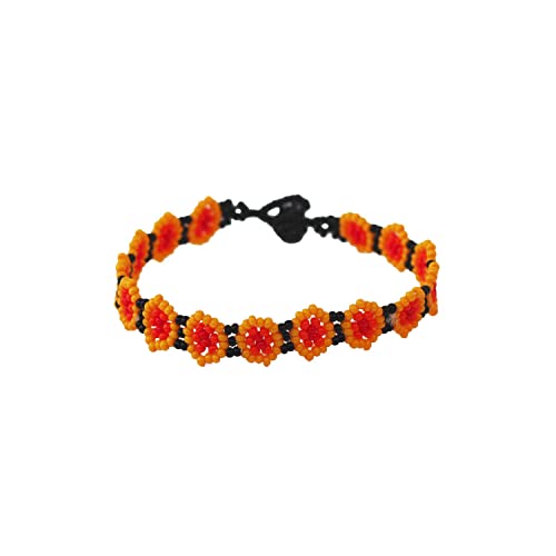 mitienda mit Liebe gemacht Bracelet de Perles en Perles de Verre Mexique Peyote Jaune Petit, Bijou de Poignet Unisexe Huichol Cover