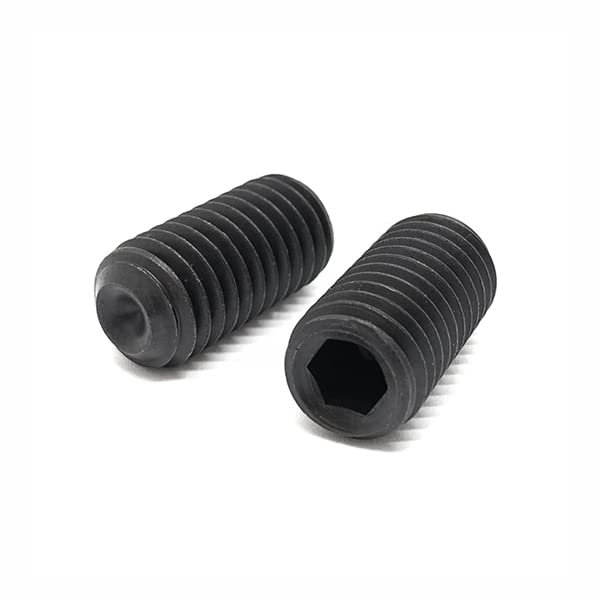 (50 Pieces) M8-1.25x10 Class 45H Cup Point Allen Socket Set Screws Black Oxide