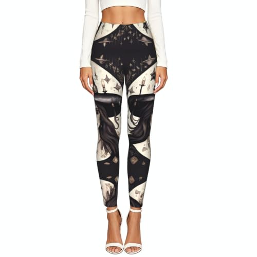 Leggings de compresión para mujer Magic Witch con estampado bohemio suave 2