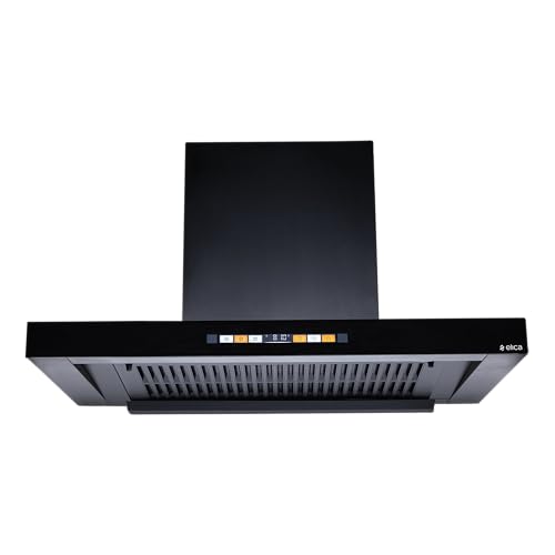 Elica 75cm 1600 m3/hr Filterless Autoclean T-Shape Kitchen Chimney | 15 Yrs Motor & 5 Yrs Comprehensive Warranty| Black | Orange Touch Control Panel +...