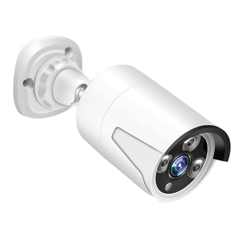 MWRCTV 5MP 1616P POE IP vigilancia de seguridad 3.6mm HD lente Bullet Cámara con micrófono, 3 piezas Smart Dual Light AI Color Night Vision, IP67 impermeable, compatible NVR/RSTP