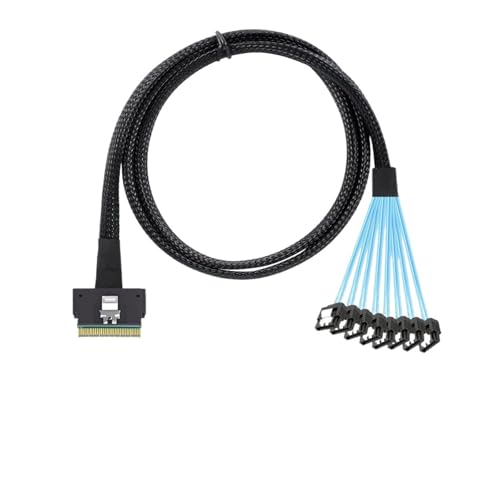 Cable High Speed PCIe 4.0 SlimSAS SFF-8654 a 8 SATA 50cm miniatura 4