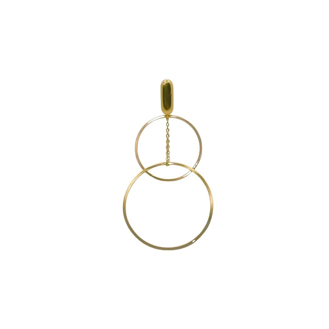Handmade AMAR A LYS Pendiente aros cadena baño oro 18K