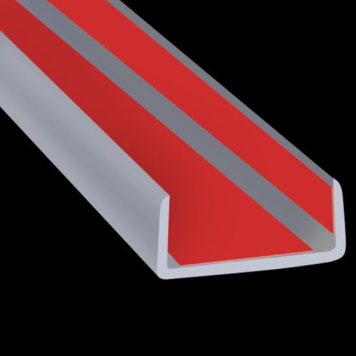 Rubber Edge Trim, Flexible Self Adhesive U Shaped Peel and Stick Edge Banding, 2-1/2"(63.5mm) U Channel Edge Protector, Edge Guards for Woods, Furniture, 20Ft, Grey Color