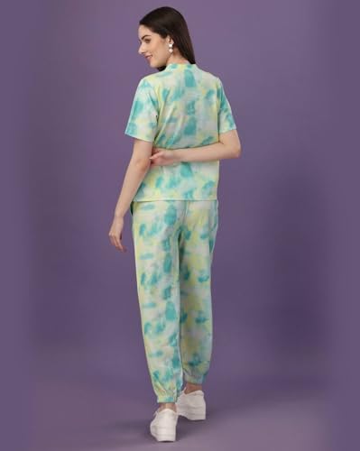 Image of Women Tie Dye Co Ord Set | Trendy T-Shirt & Jogger Pant Lounge Wear Set for Women & Girls | Soft Stretchable Fabric | Casual Wear, Travel & Home Use