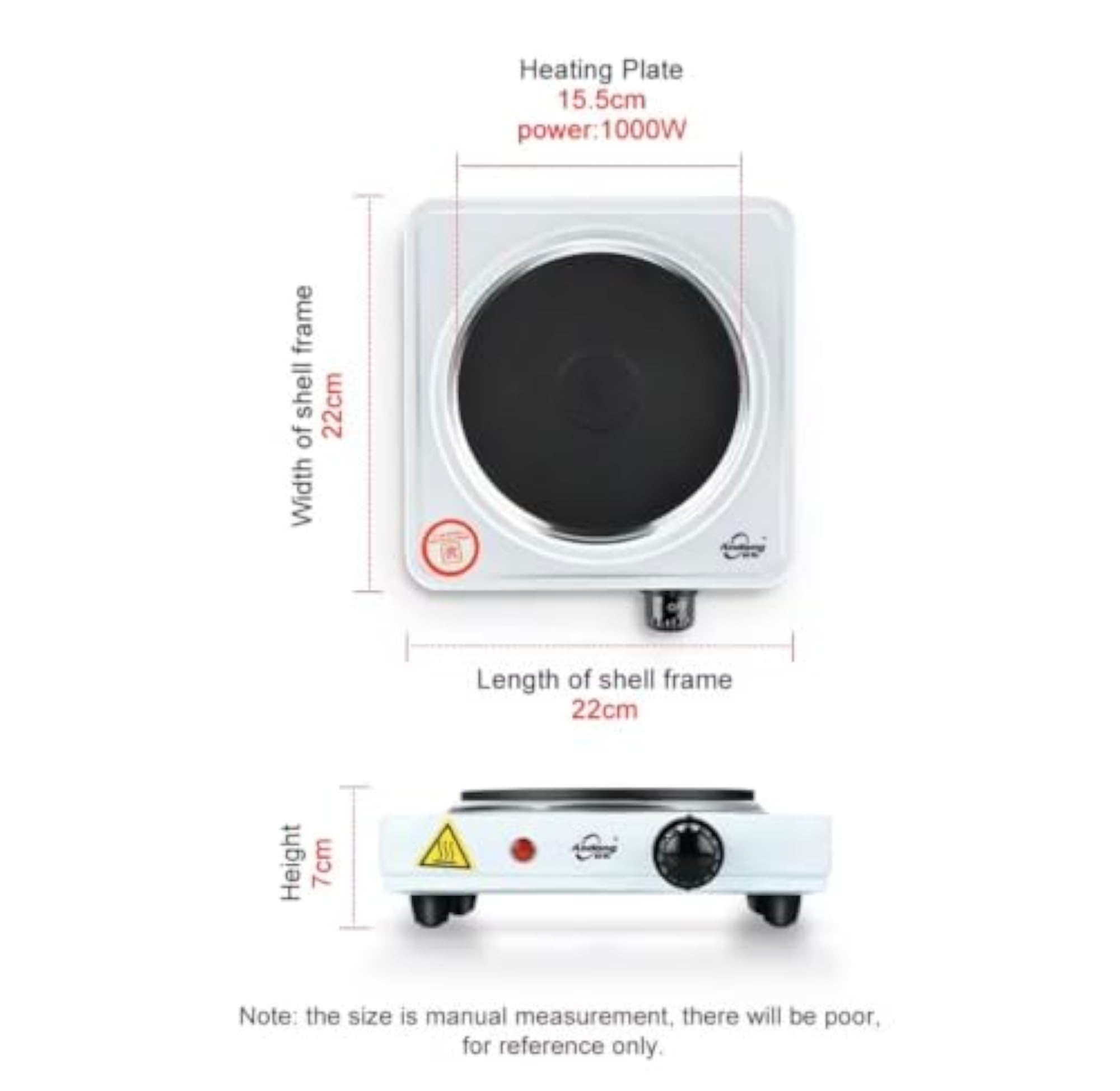 Single Burner Electric Hot Plate 1000W