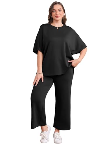 sampeel two piece sets for women summer outfits oversized wide leg crop pants lounge sets airport beach vacation clothes