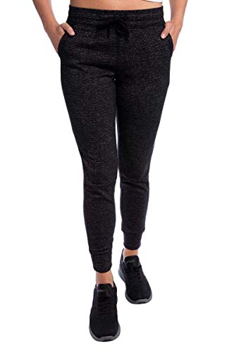 Champion Ladies' French Terry Jogger (Black Stripe, Small)