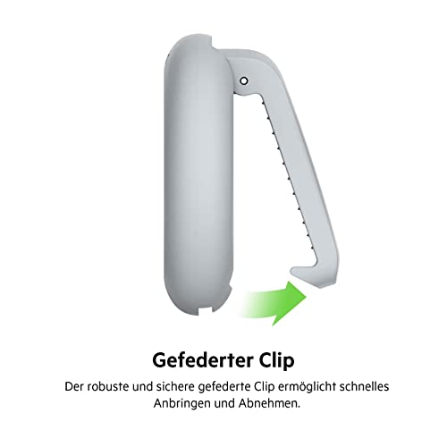 Belkin Apple AirTag Hülle mit Clip, Secure Holder Schutzhülle mit Schlüsselanhänger, Schlüsselring, Zubehör mit Kratzschutz – Hellgrau