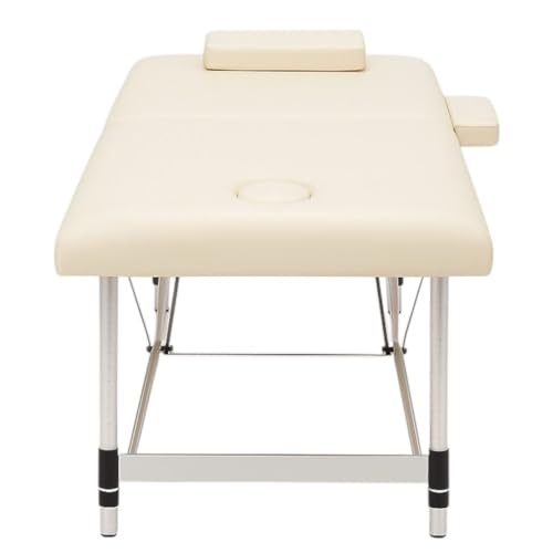 Image of Tattoo Gizmo Massage Table 2 Folding Portable Spa Bed for Full Body 73 Inch Face Cradle Table Foldable Tables, 150 kg Weight Holding Capacity for Home Clinic Salon Black (Aluminium-White)