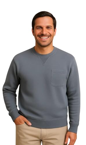 Mens 3-Pocket Fleece Sweatshirt With Raglan Seams And Tagless Neck