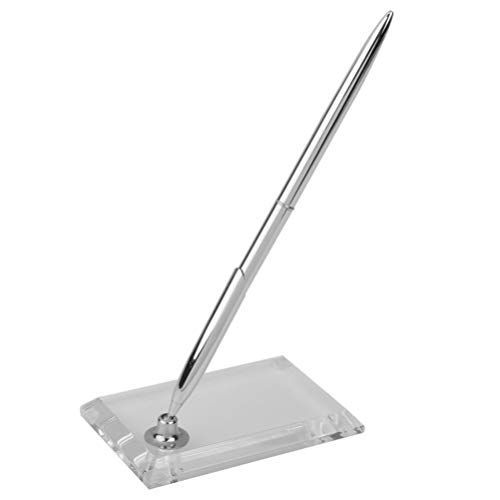 Toyvian Metal Pens 1 Set Wedding Pen with Holder Elegant Stand Guest Pen Set Signing Pen for Wedding Bridal Party Guest Book Gift Pen Holder