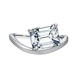 RDSGYZ Anillo de boda de oro blanco real de 9 quilates, 14 quilates y 18 quilates para mujer, anillo de compromiso, tamaño J 1/2-U 1/2 solitario con moissanita, anillos de matrimonio de promesa