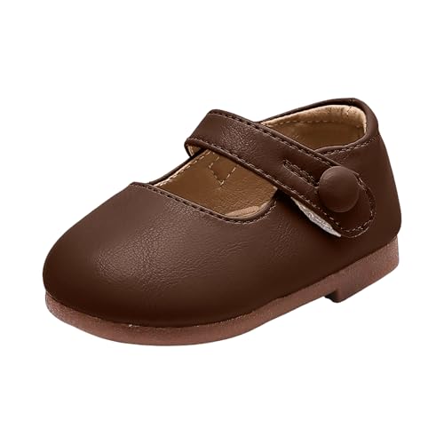 Girls Leather Mary Jane Shoes Solid Color Low Heel Fashion Dressy Shoes Round Toe Ankle Strap Princess Comfortable Slip on Non Slip Waterproof Party Festival Shoes for Toddler Little Kid Big Kid